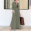 Comfortable Polyester Hijab Friendly Long Robe Long-Black L 5