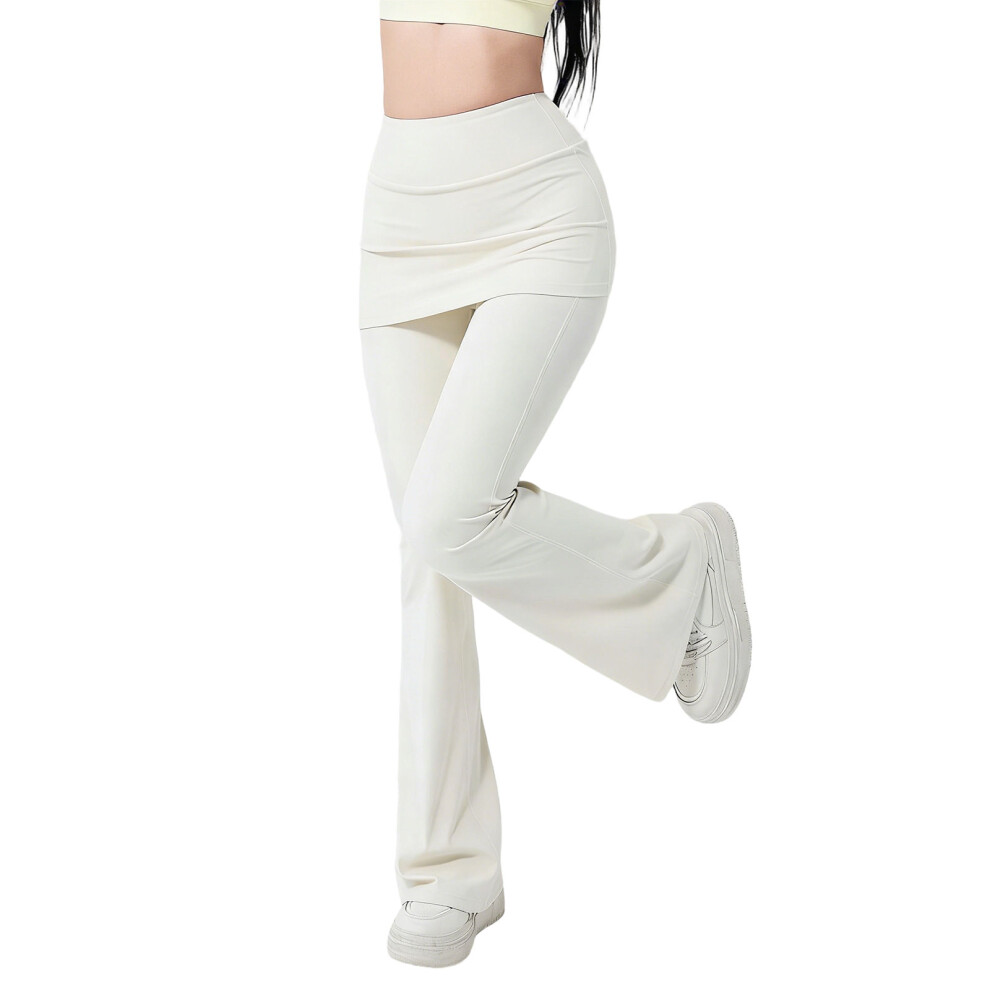 High Waist Flare Yoga Pants For Women Butt Lifting Long-Ivory M