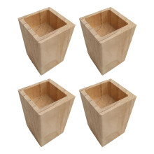 4pcs Hardwood Furniture Elevators Easy No-10cm Square slot 6 6