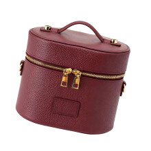 Modern Oval Shape Beauty Case Makeup Bag For Storing-Burgundy