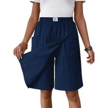 Women's Stylish Polyester Skort With Pockets-dark blue L