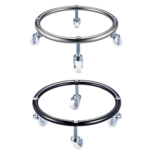 Household Gas Tank Base Universal Wheel Kitchen Rack-Black 1