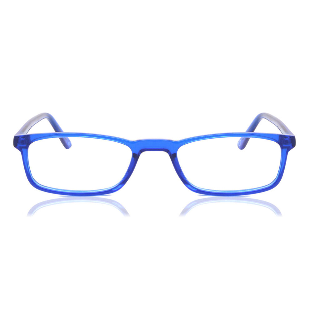 Smartbuy Collection Full Rim Rectangle Transparent Blue Trey T-0438 004 Unisex Eyeglasses