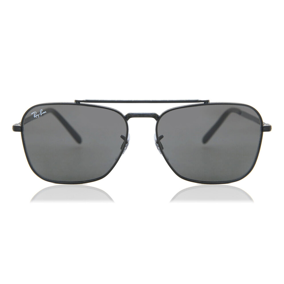 Ray - Ban Unisex Grey Ray - Ban Rb3636 New Caravan 002/B1 Sunglasses Metal Black Squared Normal - Image 2