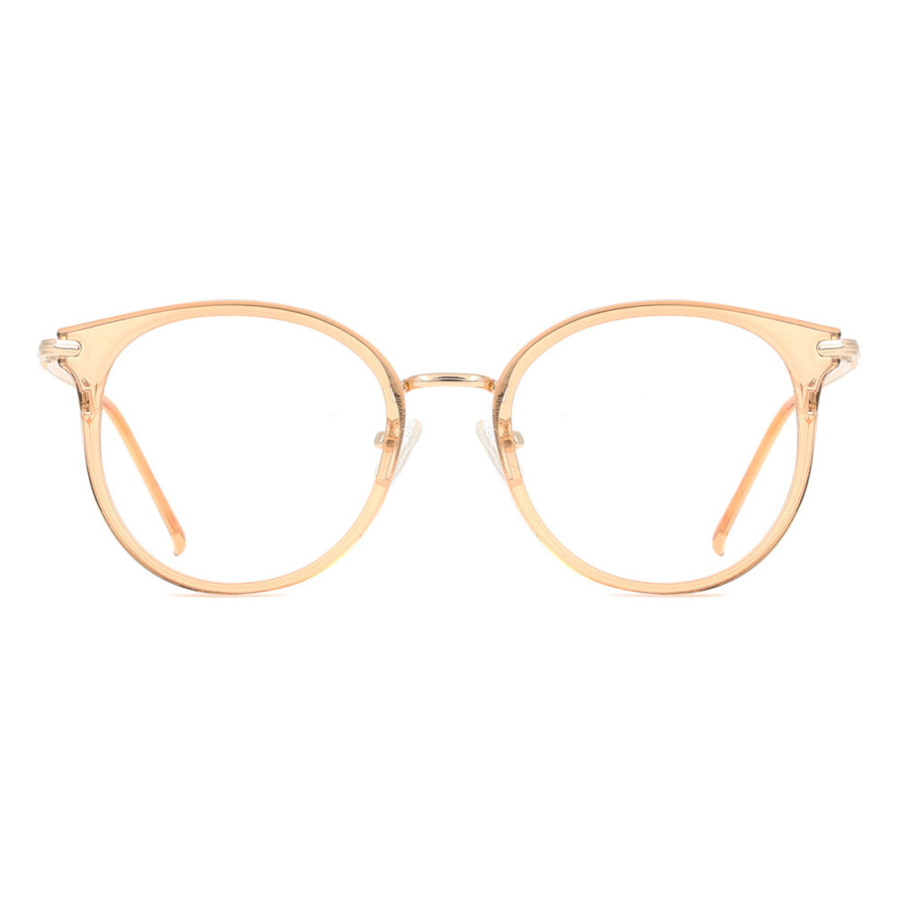 Smartbuy Collection Full Rim Oval Transparent Brown Rose Gold Tronte Mtr-97E Unisex Eyeglasses