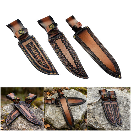 Outdoor Leather Sheaths Fixed Knifed Cover Hunting-pattern 2 2