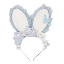 Stylish Sweet Fashion Rabbit Ears Head Accessory With-Blue