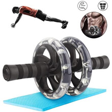 Rueda abdominal para un entrenamiento saludable, rodillo de entrenamiento de resistencia muscular para quemar calorías con ruedas dobles estables