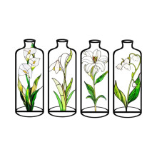 Set Of 4 Contemporary Acrylic Flower Vases With Hollow Out-1