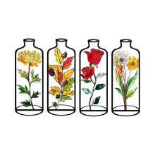 4Pcs Elegant Acrylic Geometric Flower Vases As Artistic Table-3