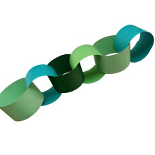 100Pcs Cheerful Rainbow Paper Chains Safe And-Turquoise color