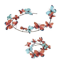 Two Nature Style Fading Color Floral Wreaths-satsuma green