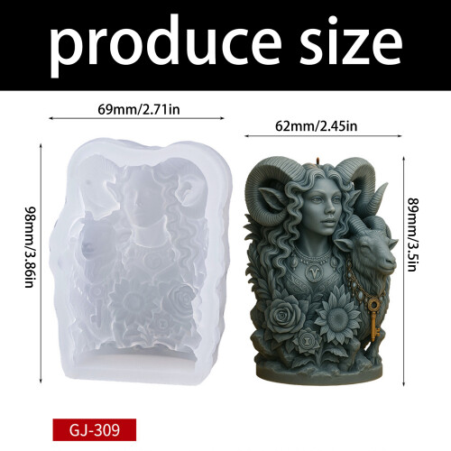 Ziegendame Kerze Silikonform Dame Figur Silikonformen für 2