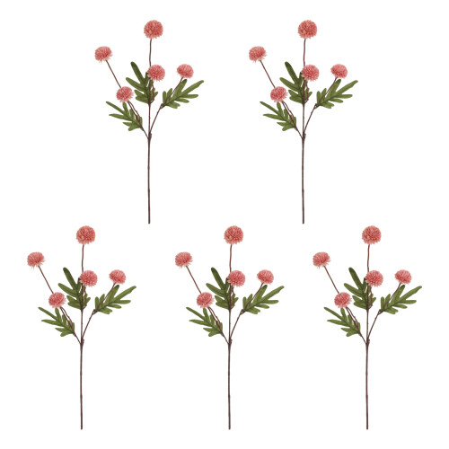 5Pieces Real Touch Silk Fall Theme Floral Display-shrimp red