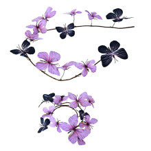 Magnifique ensemble de cerceaux floraux Double-Rose et noir