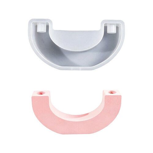 Double Hole Bridge Silicone Candlestick Molds For Epoxy Resin-2