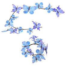 Ensemble de couronnes de vigne papillon dégradé-raisin bleu