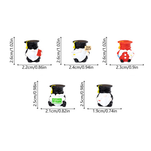 Pack van 5 Afstuderen Kabouters Beeldjes Mooie Hars Desktop 2