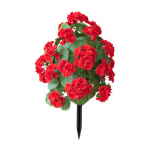 Realistic Begonia Flower Green Plant with Stake For Garden-Red