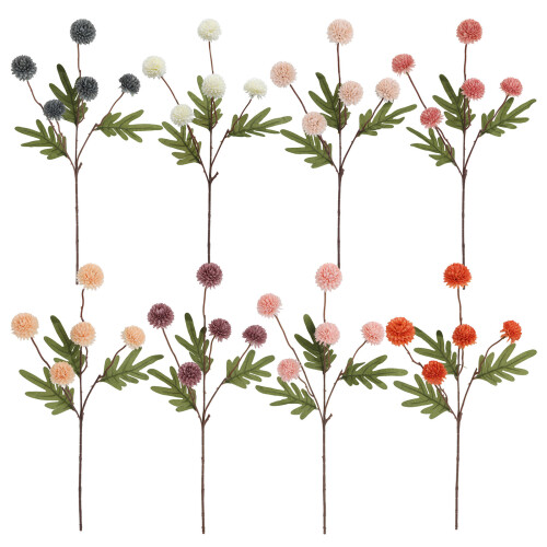 5 Stems Realistic Artificial Chrysanthemums Flower In-Champagne 1