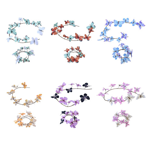 Set of 2 Bright Gradient Butterfly Vine Garlands-blue grape 1