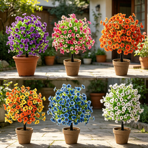 Realistic Flower Stake 22Inch High Artificial Plant-White 2