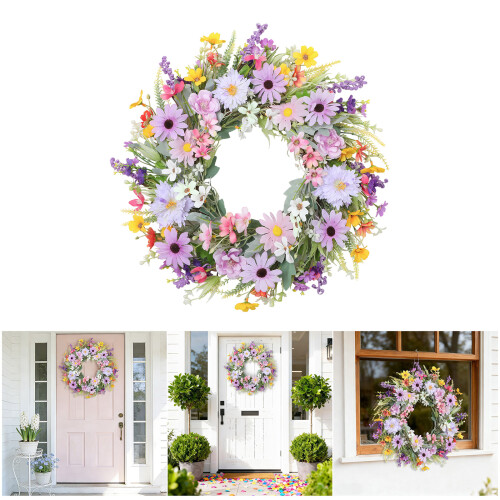 Artificial Wreath with Realistic Flower And Leaves Decorative 1