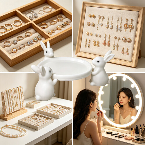 3D Printed Rabbit Figurine With Functional Storage-Pack of six 2