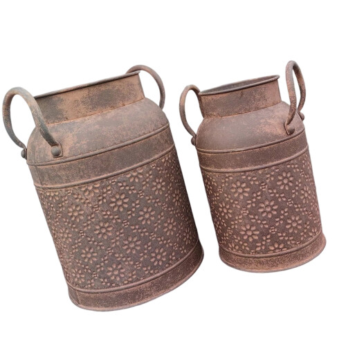 Metal Jugs Vases Retro Decorative Pitcher-Rust color size