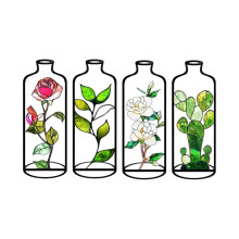 4Pcs Elegant Acrylic Geometric Flower Vases As Artistic Table-4
