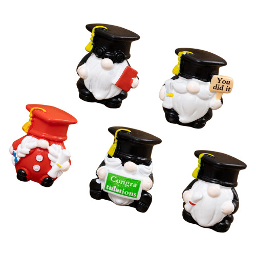 5 Graduation Gnomes Figurines Capricious Resin Miniatures