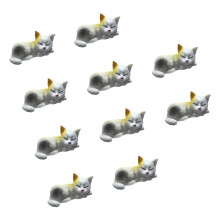 10 Stück süße Mini-Katzen-Dekorationen, Kunstharz,-1fox Katze 1