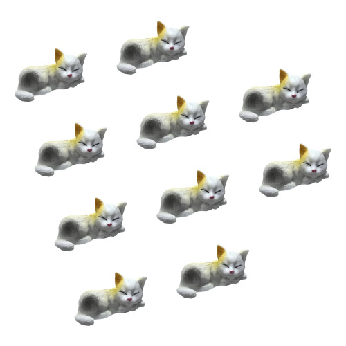 Packung mit 10 Miniatur-Katzenfiguren aus-1fox Katze 1
