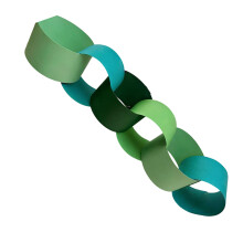 100Pcs Cheerful Rainbow Paper Chains Safe And-Turquoise color