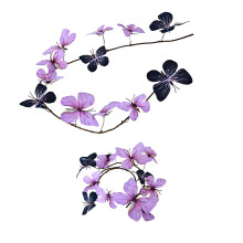 Magnifique ensemble de cerceaux floraux Double-Rose et noir