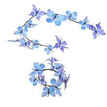 Paar Schmetterlingsrankenkränze mit Farbverlauf,-blaue Traube