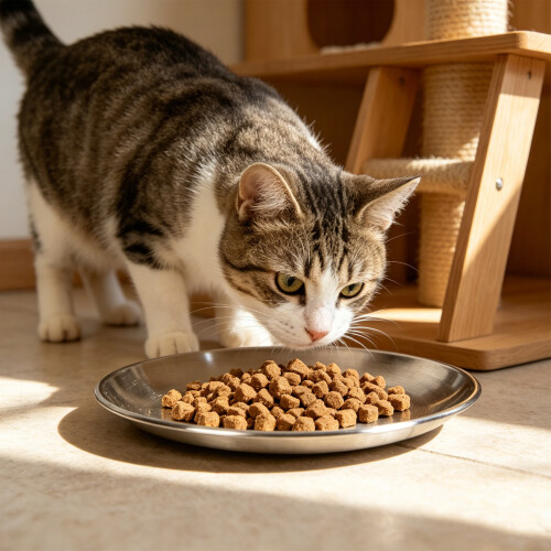 12PCS Elegante Edelstahl Flache Katzen Lebensmittel Platte 1