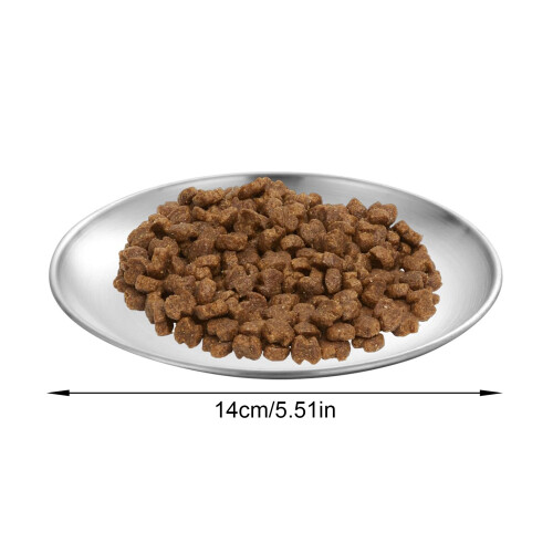 12PCS Elegante Edelstahl Flache Katzen Lebensmittel Platte 2