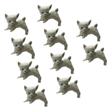 10 Stück Miniatur-Katzen-Skulpturen aus Kunstharz,-Chihuahua
