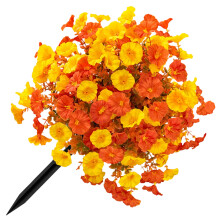 Artificial Morning Glory Flower Stake For-Tangerine yellow