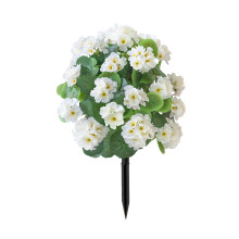 Artificial Begonia Flower Stake Simulation Plant For-White