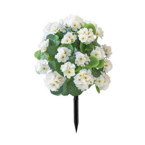 Artificial Begonia Flower Stake Simulation Plant For-White
