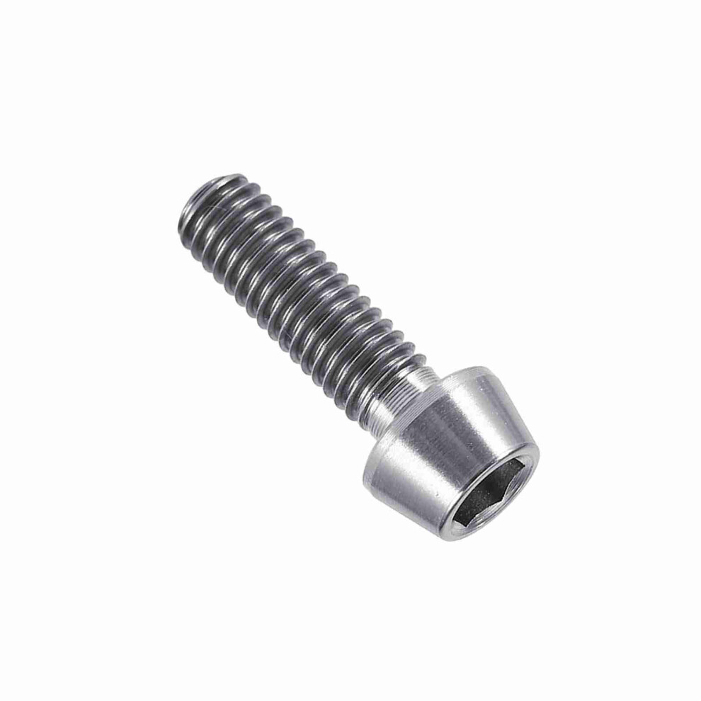 Mtb Titanium Alloy Tapered Bolt Screw M6x20 With Washer Silver Finish For Bikes 6951393791041