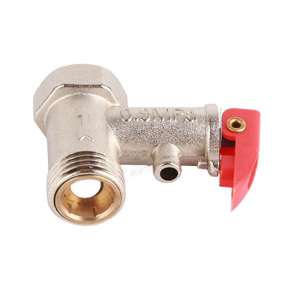 Pressure Relief Check Valve Water Heater Brass Nickel Plated 0.9Mpa G1/2In 3451393791025