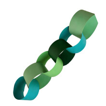 Colorful DIY Paper Chain Garlands Set Of 100-Turquoise color