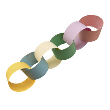 Paquet de 100 chaînes en papier arc-en-ciel-Couleur Macaron