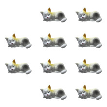 Figurines de chats miniatures en résine, 6-1renard chat 1