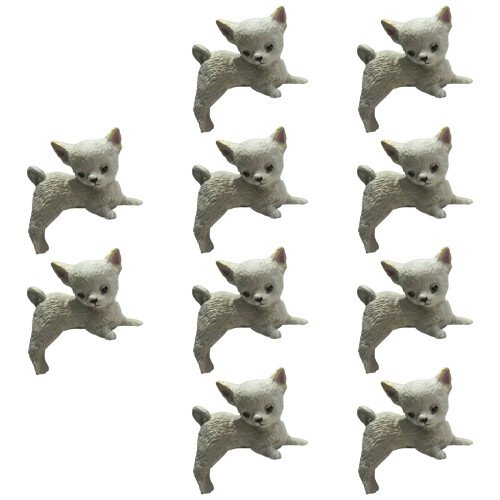 Sculptures de chats miniatures mignons, 10 pièces,-chihuahua