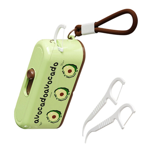 Fun Novelty Fruit Themed Push Button Floss Organizers-Green