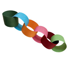 Liens en papier de couleur arc-en-ciel brillant, 100-Couleur